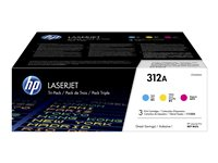 HP 312A - 3 pakker - gul, cyan, magenta - original - LaserJet - tonerpatron (CF440AM) - for Color LaserJet Pro MFP M476dn, MFP M476dw, MFP M476nw CF440AM