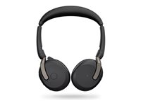 Jabra Evolve2 65 Flex UC Stereo - Headset - på øret - Bluetooth - trådløs - aktiv støjfjerning - USB-C - sort - Optimeret til UC 26699-989-899