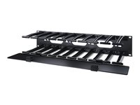 APC Horizontal Cable Manager Single-Sided with Cover - Administrationspanel til stativkabler med dække - sort - 2U - TAA-kompatibel - for P/N: SMTL1000RMI2UC, SMX1000C, SMX1500RM2UC, SMX1500RM2UCNC, SMX750C, SMX750CNC AR8606