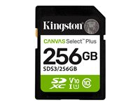 Kingston Canvas Select Plus - Flashhukommelseskort - 256 GB - Video Class V10 / UHS-I U1 / Class10 - SDXC UHS-I SDS3/256GB