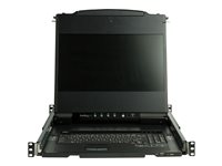 StarTech.com Dual Rail Rackmount KVM Console HD 1080p, Single Port DVI/VGA KVM with 17" LCD Monitor for Server Rack, Fully Featured 1U LCD KVM Drawer with Cables, USB Support, 44230 MTBF - Single Port Console (RKCOND17HD) - KVM-konsol med KVM switch - 1 porte - USB - 17.3" - rackversion - 1920 x 1080 Full HD (1080p) @ 60 Hz - 250 cd/m² - 650:1 - 8 ms - 2xDVI-D, 2xVGA - sort - 1U RKCOND17HD