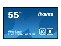 iiyama ProLite LH5565UHSB-B1 - 55" Diagonal klasse (54.6" til at se) LED-bagbelyst LCD paneldisplay - digital skiltning - Android - 4K UHD (2160p) 3840 x 2160 - sort LH5565UHSB-B1