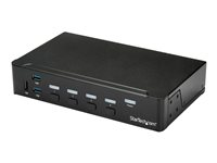 StarTech.com 4 Port HDMI KVM - HDMI KVM Switch - 1080p - USB 3.0 & Audio Support - KVM Video Switch (SV431HDU3A2) - KVM / USB switch - 4 x KVM / audio / USB + 3 x SuperSpeed USB - 1 lokalbruger - monterbar på stativ - AC 120/230 V / DC 9 - 12 V - for P/N: SV431RACK SV431HDU3A2