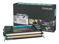 Lexmark - Højtydende - cyan - original - tonerpatron LCCP, LRP - for Lexmark C736dn, C736dtn, C736N, X736de, X738de, X738dte C736H1CG