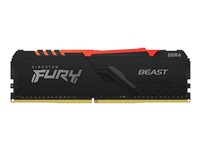 Kingston FURY Beast RGB - DDR4 - modul - 8 GB - DIMM 288-PIN - 3600 MHz / PC4-28800 - CL17 - 1.35 V - ikke bufferet - ikke-ECC - sort KF436C17BBA/8