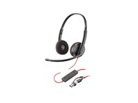 HP Poly Blackwire 3225 - Blackwire 3200 Series - headset - på øret - kablet - 3,5 mm jackstik, USB-C - sort - Certified for Skype for Business, Cisco Jabber Certified, Avaya Certified, UC-certificeret 8X229AA