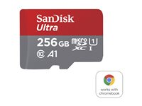 SanDisk Ultra - Flashhukommelseskort (microSDXC til SD adapter inkluderet) - 256 GB - A1 / UHS Class 1 / Class10 - microSDXC UHS-I SDSQUAC-256G-GN6FA