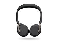 Jabra Evolve2 65 Flex MS Stereo - Headset - på øret - Bluetooth - trådløs - aktiv støjfjerning - USB-A - sort - Certified for Microsoft Teams 26699-999-999