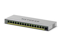 NETGEAR Easy Smart GS116EPP - Switch - L3 - smart - 1 x 10/100/1000 + 15 x 10/100/1000 (PoE+) - desktop, væg-monterbar - PoE+ (231 W) GS116EPP-100EUS