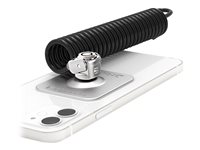Compulocks Universal Tablet Lock with Keyed Coiled Cable Lock - Sikkerhedskabellåseplade for tablet - sort CL15CUTL