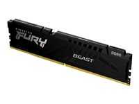 Kingston FURY Beast - DDR5 - modul - 16 GB - DIMM 288-PIN - 5600 MT/s / PC5-44800 - CL36 - 1.25 V - ikke bufferet - on-die ECC - sort KF556C36BBE-16
