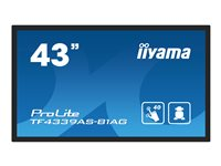 iiyama ProLite TF4339AS-B1AG - 43" Diagonal klasse (42.5" til at se) LED-bagbelyst LCD paneldisplay - digital skiltning - med indbygget medieafspiller og berøringsskærm (multi-berøring) - 4K UHD (2160p) 3840 x 2160 - sort kant med mat finish TF4339AS-B1AG