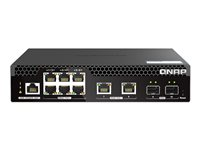 QNAP - Switch - halv bredde - Administreret - 10 x 2.5GBase-T + 2 x 10 Gigabit SFP+ + 6 x 2.5GBase-T + 2 x 10 Gigabit Ethernet - PoE++ (310 W) QSW-M2106PR-2S2T