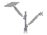 Eaton Tripp Lite Series Full-Motion Desktop Clamp for Laptop and 17" to 32" Monitor, Aluminum, TAA - Monteringssæt - fuldbevægelses justerbar arm - for Monitor - aluminium, stål - sølv - skærmstørrelse: 17"-32" - skrivebordsmonterbar - TAA-kompatibel DDR1732NBMTAA