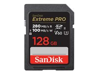 SanDisk Extreme Pro - Flashhukommelseskort - 128 GB - Video Class V60 / UHS-II U3 / Class10 - SDXC UHS-II SDSDXEP-128G-GN4IN