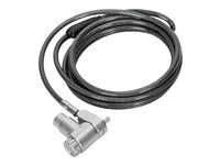 Targus DEFCON Ultimate - Sikkerhedskabelslås - med universalnøgle, med tilpasbart låsehoved - sølv - 2 m ASP95GL