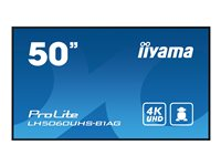 iiyama ProLite LH5060UHS-B1AG - 50" Diagonal klasse (49.5" til at se) LED-bagbelyst LCD paneldisplay - digital skiltning - med indbygget SoC medieafspiller - Android - 4K UHD (2160p) 3840 x 2160 - kantbelyst - sort LH5060UHS-B1AG