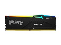 Kingston FURY Beast RGB - DDR5 - modul - 8 GB - DIMM 288-PIN - 5200 MT/s / PC5-41600 - CL40 - 1.25 V - ikke bufferet - on-die ECC KF552C40BBA-8