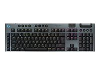 Logitech G G915 X - Tastatur - gaming, LIGHTSPEED - full size - bagbelyst - trådløs - Bluetooth, 2.4 GHz, USB-C - sort 920-012707