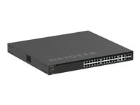 NETGEAR M4350-24M4X4V - Switch - L3 - Administreret - 24 x 100/1000/2.5G (PoE++) + 4 x 100/1000/2.5G/5G/10G (PoE++) + 4 x 25 Gigabit SFP28 - front til ryg-luftstrøm - desktop, monterbar på stativ - PoE++ (522 W) MSM4332-100NES