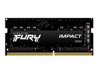 Kingston FURY Impact - DDR4 - modul - 32 GB - SO DIMM 260-PIN - 3200 MT/s / PC4-25600 - CL20 - 1.2 V - ikke bufferet - ikke-ECC - sort KF432S20IB/32