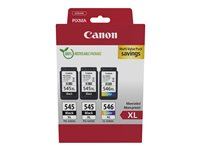 Canon PG-545XL x2 /CL-546XL Multi Pack - 3 pakker - Højtydende - sort, farve (cyan, magenta, gul) - original - hængekasse - blækpatron - for PIXMA TR4551, TR4650, TR4651, TS3350, TS3351, TS3352, TS3355, TS3450, TS3451, TS3452 8286B013