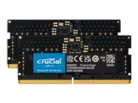 Crucial - DDR5 - sæt - 16 GB: 2 x 8 GB - SO DIMM 262-PIN - 5600 MHz / PC5-44800 - CL46 - 1.1 V - on-die ECC - sort CT2K8G56C46S5