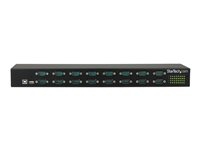 StarTech.com USB to Serial Hub - 16 Port - COM Port Retention - Rack Mount and Daisy Chainable - FTDI USB to RS232 Hub (ICUSB23216FD) - Seriel adapter - USB 2.0 - RS-232 x 16 - sort ICUSB23216FD