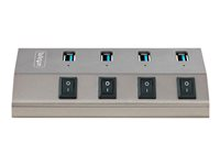 StarTech.com 4-Port Self-Powered USB-C Hub with Individual On/Off Switches, USB 3.0 5Gbps Expansion Hub w/Power Supply, Desktop/Laptop USB-C to USB-A Hub, 4x BC 1.2 (1.5A), USB Type C Hub - USB-C/A Host Cables (5G4AIBS-USB-HUB-EU) - Hub - 4 x USB 3.2 Gen 1 - desktop 5G4AIBS-USB-HUB-EU