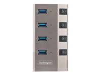 StarTech.com 4-Port Self-Powered USB-C Hub with Individual On/Off Switches, USB 3.0 5Gbps Expansion Hub w/Power Supply, Desktop/Laptop USB-C to USB-A Hub, 4x BC 1.2 (1.5A), USB Type C Hub - USB-C/A Host Cables (5G4AIBS-USB-HUB-EU) - Hub - 4 x USB 3.2 Gen 1 - desktop 5G4AIBS-USB-HUB-EU