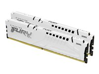 Kingston FURY Beast - DDR5 - sæt - 64 GB: 2 x 32 GB - DIMM 288-PIN - 6000 MHz / PC5-48000 - CL30 - 1.4 V - ikke bufferet - on-die ECC - hvid KF560C30BWEK2-64