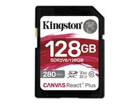 Kingston Canvas React Plus - Flashhukommelseskort - 128 GB - Video Class V60 / UHS-II U3 / Class10 - SDXC UHS-II SDR2V6/128GB