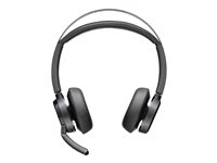 Poly Voyager Focus 2 - Headset - på øret - Bluetooth - trådløs, kablet - USB-C via Bluetooth adapter - sort - Certified for Microsoft Teams 76U47AA