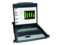 Eaton Tripp Lite Series 16-Port Rack Console KVM Switch 19" LCD PS2/USB Cables 1U - KVM-konsol med KVM switch - 16 porte - 19" - rackversion - 1280 x 1024 @ 75 Hz - VGA - sort - 1U B020-U16-19-K
