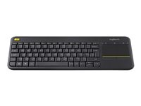 Logitech Wireless Touch Keyboard K400 Plus - Tastatur - trådløs - 2.4 GHz - nordisk - sort 920-007141