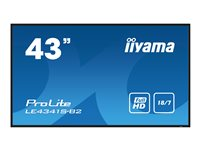 iiyama ProLite LE4341S-B2 - 43" Diagonal klasse (42.5" til at se) LED-bagbelyst LCD paneldisplay - digital skiltning - 1080p 1920 x 1080 - sort dyse med blank finish LE4341S-B2