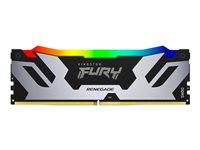 Kingston FURY Renegade RGB - DDR5 - modul - 24 GB: 1 x 24 GB - DIMM 288-PIN - 7200 MT/s / PC5-57600 - CL38 - 1.1 V - ikke bufferet - on-die ECC - sort, sølv KF572C38RSA-24