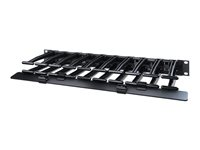 APC Horizontal Cable Manager Single-Sided with Cover - Administrationspanel til stativkabler med dække - sort - 1U - TAA-kompatibel - for P/N: SMTL1000RMI2UC, SMX1000C, SMX1500RM2UC, SMX1500RM2UCNC, SMX750C, SMX750CNC AR8612