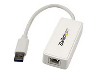 StarTech.com USB 3.0 to Gigabit Ethernet Adapter NIC w/ USB Port (White) - USB 3.0 NIC - 10/100/1000 Mbps USB 3.0 LAN Adapter (USB31000SPTW) - Netværksadapter - USB 3.0 - Gigabit Ethernet - hvid USB31000SPTW