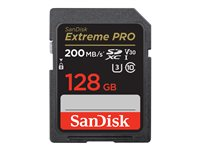 SanDisk Extreme Pro - Flashhukommelseskort - 128 GB - Video Class V30 / UHS-I U3 / Class10 - SDXC UHS-I SDSDXXD-128G-GN4IN