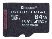 Kingston Industrial - Flashhukommelseskort - 64 GB - A1 / Video Class V30 / UHS-I U3 / Class10 - microSDXC UHS-I SDCIT2/64GBSP