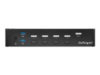StarTech.com 4 Port DisplayPort KVM Switch - DP KVM Switch with Audio and Built-in USB 3.0 Hub for Peripherals - 4K 30Hz (SV431DPU3A2) - KVM / USB switch - 4 x KVM / audio / USB + 3 x SuperSpeed USB - 1 lokalbruger - monterbar på stativ - AC 120/230 V / DC 9 - 12 V - for P/N: SV431RACK SV431DPU3A2
