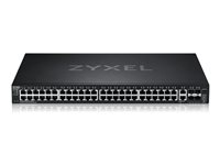 Zyxel XGS2220 Series XGS2220-54 - Switch - L3-adgang, NebulaFLEX Cloud - Administreret - 48 x Gigabit Ethernet + 6 x 10 Gigabit (uplink) - desktop, monterbar på stativ XGS2220-54-EU0101F