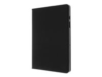 Insmat Exclusive - Flipomslag til tablet - ægte læder, pap+papir, polyurethan, termoplastisk polyuretan (TPU) - sort - for Samsung Galaxy Tab A9+ 652-1297