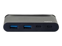 Legrand - Hub - 2 x SuperSpeed USB 3.0 + 1 x USB-C + 1 x USB-C (strømforsyning) - desktop 82115
