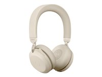Jabra Evolve2 75 - Headset - på øret - Bluetooth - trådløs - aktiv støjfjerning - USB-C - støjisolerende - beige - Optimeret til UC 27599-989-898