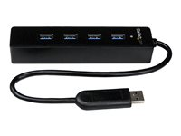 StarTech.com 4-Port USB 3.0 Hub with Built-in Cable - SuperSpeed Laptop USB Hub - Portable USB Splitter - Mini USB Hub (ST4300PBU3) - Hub - 4 x SuperSpeed USB 3.0 - desktop - for P/N: FCREADMICRO3, MSDREADU3CA ST4300PBU3