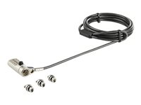 StarTech.com 6.5' (2m) 3-in-1 Universal Laptop Cable Lock, 4-Digit Combination Laptop/Desktop Security Cable Lock Compatible w/ K-Slot, Nano & Wedge Slot Computer, Anti-Theft Steel Cable - Universal Laptop Lock - Sikkerhedskabelslås - 2 m - TAA-kompatibel LTULOCK4D