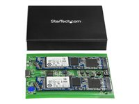 StarTech.com Dual-Slot Hard Drive Enclosure for M.2 SATA SSDs - USB 3.1 (10Gbps) - Aluminum - M.2 to SATA - Raid Drive Enclosure (SM22BU31C3R) - Flash opbevarings-array - 2 bays - USB 3.1 (ekstern) - for P/N: TBLT3MM1MA, TBLT3MM2M, TBLT3MM2MA SM22BU31C3R