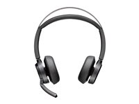 HP Poly Voyager Focus 2 - Headset - på øret - Bluetooth - trådløs - aktiv støjfjerning - USB-C via Bluetooth adapter - sort - Zoom Certified 9T9J5AA#AC3